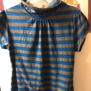 Derek Heart grey and blue dressy top